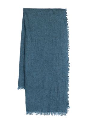 Faliero Sarti Chiara fringed-edge square scarf - Blue