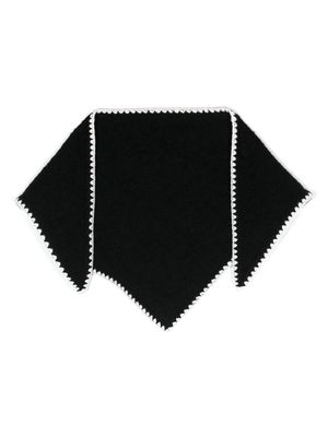 Faliero Sarti contrasting-border triangle-shape scarf - Black
