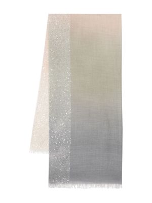 Faliero Sarti Dania sequin-embellished gradient scarf - Grey