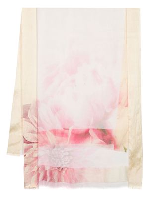 Faliero Sarti floral-print silk scarf - Neutrals
