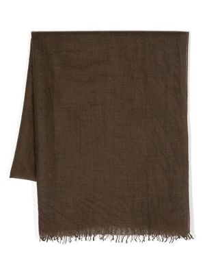 Faliero Sarti frayed cashmere-silk blend scarf - Brown
