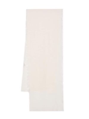 Faliero Sarti frayed-edge knitted scarf - White