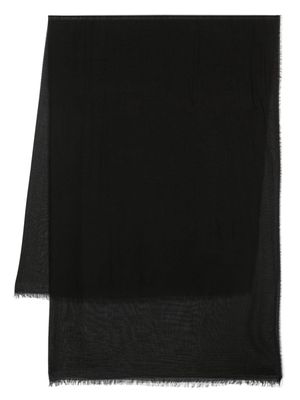 Faliero Sarti frayed-edge rectangle scarf - Black