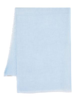 Faliero Sarti frayed-edge rectangle scarf - Blue
