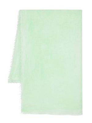 Faliero Sarti frayed-edge rectangle scarf - Green