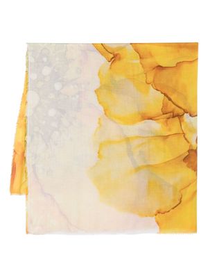 Faliero Sarti graphic-print lightweight scarf - Yellow
