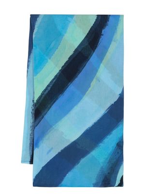 Faliero Sarti graphic print modal scarf - Blue