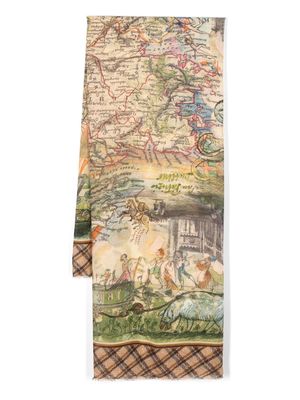 Faliero Sarti Irlanda map-print scarf - Neutrals