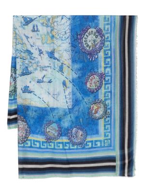 Faliero Sarti Isole Greche frayed scarf - Blue