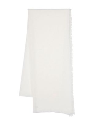 Faliero Sarti knitted frayed-edge scarf - White