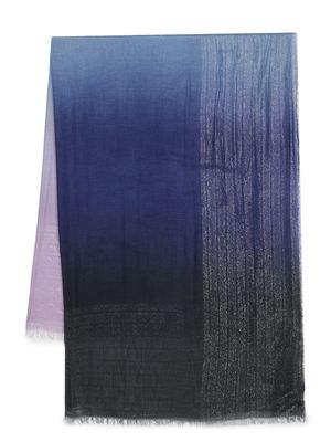 Faliero Sarti metallic-finish gradient scarf - Blue