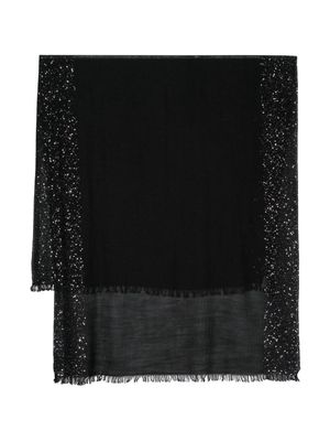 Faliero Sarti New Dalila sequin-detail scarf - Black
