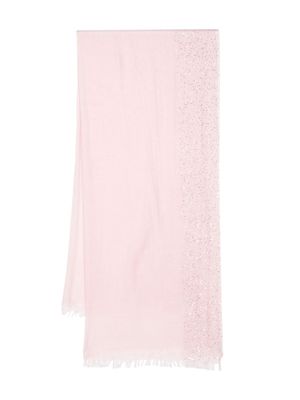 Faliero Sarti sequin-embellished frayed scarf - Pink