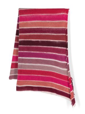 Faliero Sarti stripe-pattern cashmere-blend scarf - Pink