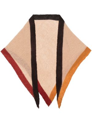 Faliero Sarti stripe-trim virgin-wool scarf - Neutrals