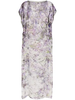 Faliero Sarti Svetlana floral-print kaftan dress - Purple