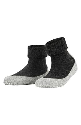 Falke Cosy Stretch Wool Slipper Socks in Anthracite Mel.