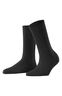 Falke Cosy Wool Blend Boot Socks in Anthra.mel