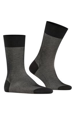 Falke Fine Shadow Organic Cotton Blend Socks in Black-Grey