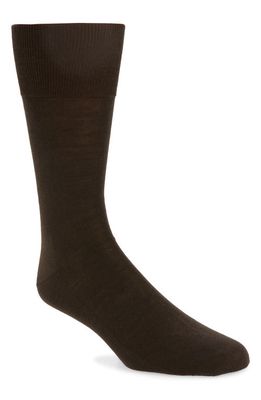 Falke No. 6 Merino Wool Blend Dress Socks in Brown
