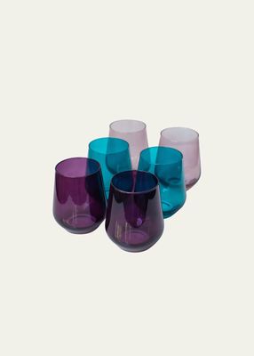 Fall Mixed Stemless Wine Glasses, Set of 6