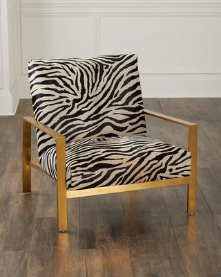Fallon Zebra-Print Hairhide Chair