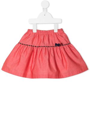 Familiar bow-detail cotton skirt - Red