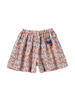 Familiar bow-detail floral-print shorts - Blue