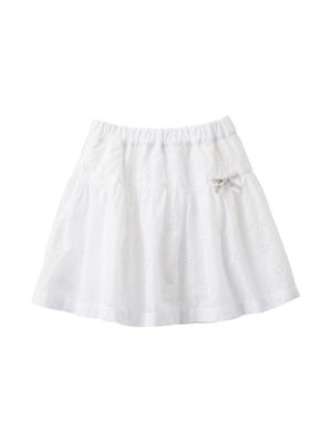Familiar broderie-anglaise flared skirt - White