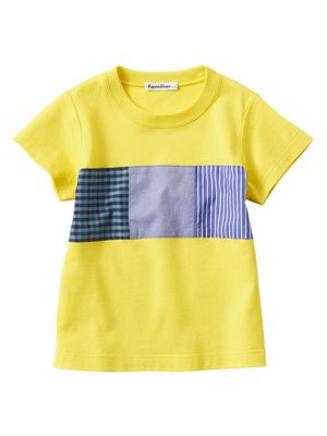 Familiar contrasting-panel cotton T-shirt - Yellow