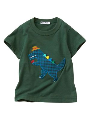 Familiar dinossaur-patch cotton T-shirt - Green