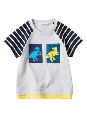 Familiar dinossaur-patch cotton T-shirt - Grey