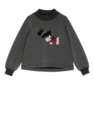 Familiar dog-embroidered sweatshirt - Grey