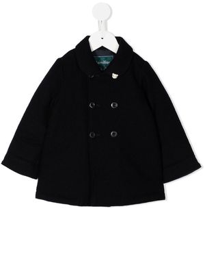 Familiar double-breasted wool coat - Blue