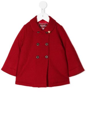Familiar double-breasted wool coat - Red