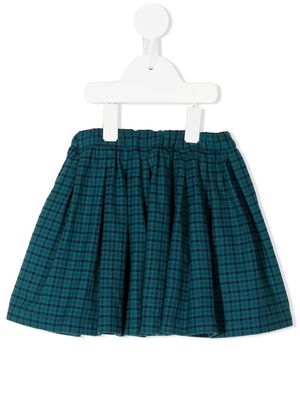 Familiar elasticated-waist check-print skirt - Blue