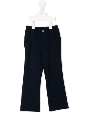 Familiar elasticated-waist straight-leg trousers - Blue