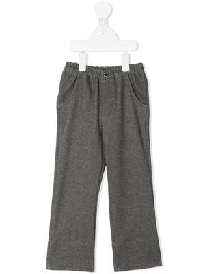 Familiar elasticated-waist straight-leg trousers - Grey