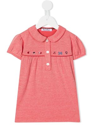 Familiar embroidered-pattern detail polo shirt