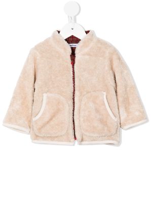 Familiar faux-fur zipped jacket - Brown