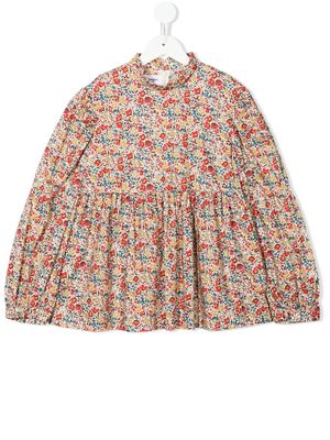 Familiar floral-print pleated blouse - Multicolour