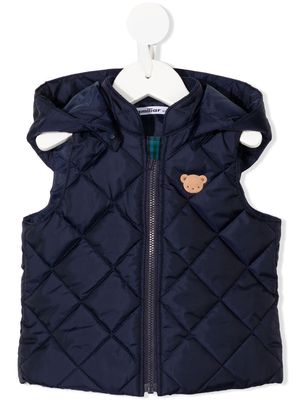 Familiar quilted zipped gilet - Blue