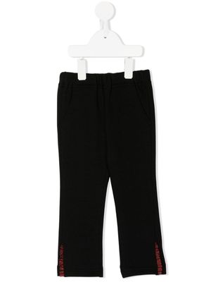 Familiar ruffle-detail straight-leg trousers - Black