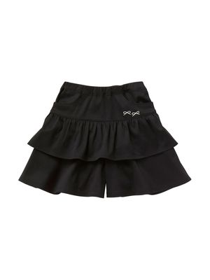 Familiar ruffled cotton shorts - Black