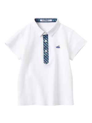 Familiar short-sleeve cotton polo shirt - White