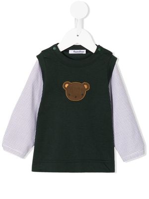 Familiar teddy-bear patch sweatshirt - Green