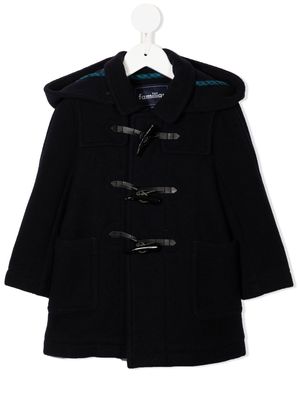 Familiar toggle-fastening wool coat - Black