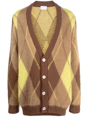 Family First argyle-check crew-neck jumper - Brown