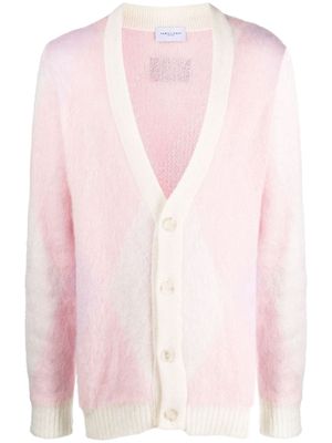 Family First argyle-pattern V-neck cardigan - Pink