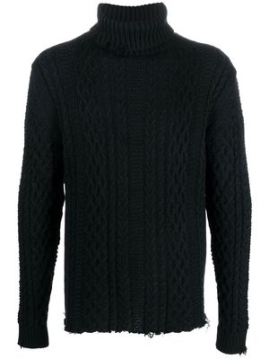 Family First cable-knit roll-neck jumper - Black